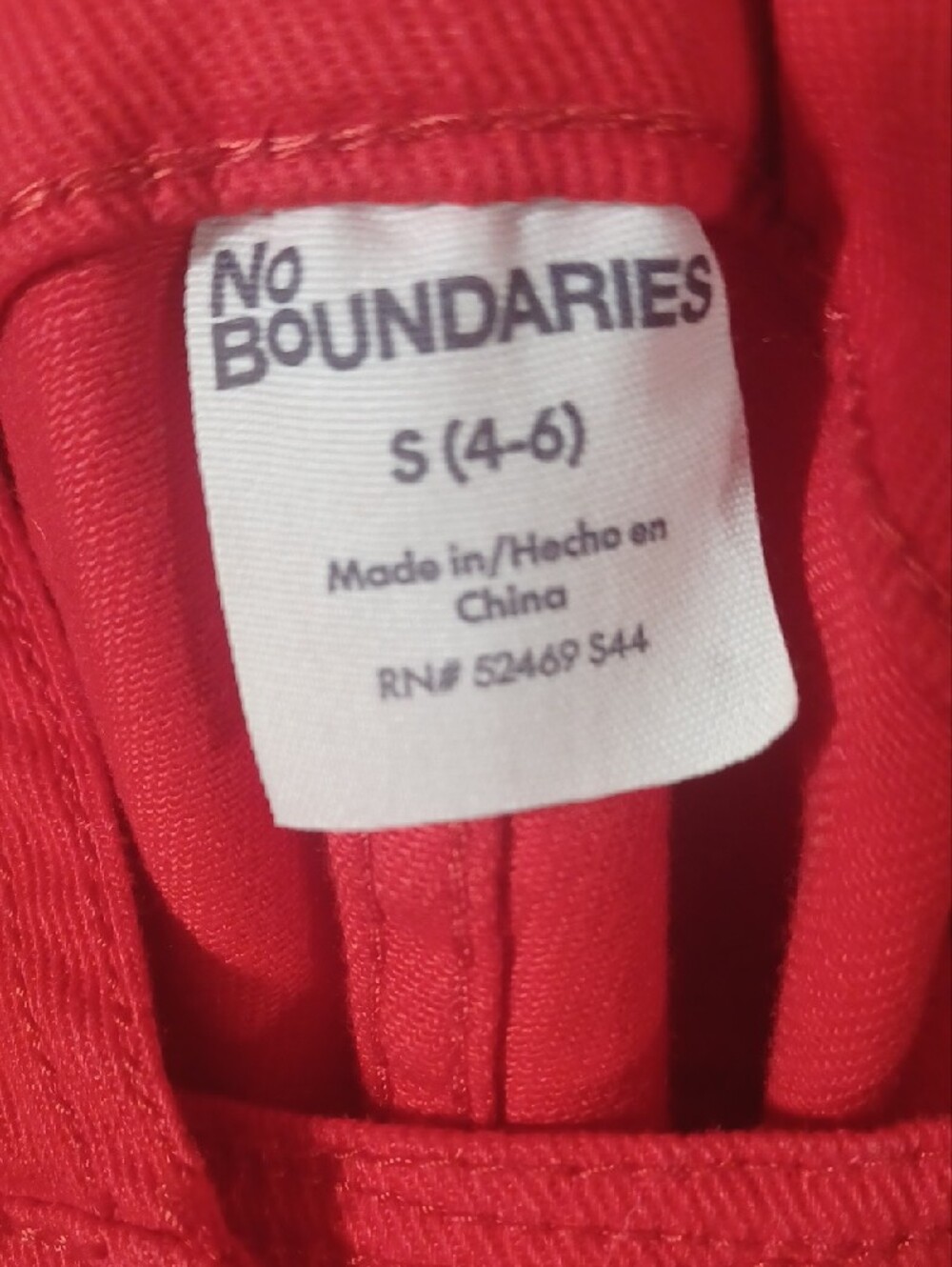 No Boundaries Red Denim Short Overalls - Picture 3 of 11